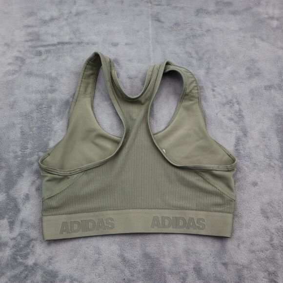 Adidas Sports Bra Womens XS Gray Scoop Neck Racerback Tech Fit Compression Top - Picture 9 of 12